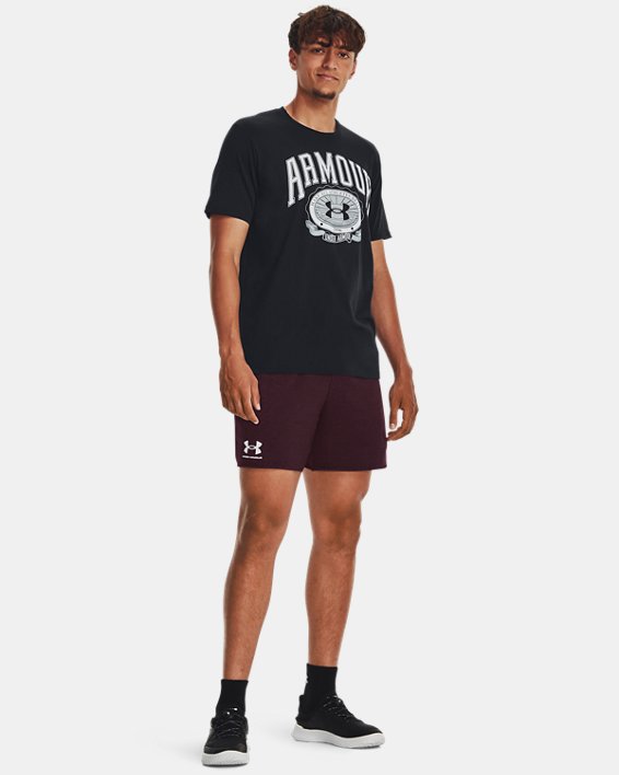 Men's UA Collegiate Crest Short Sleeve in Black image number 2